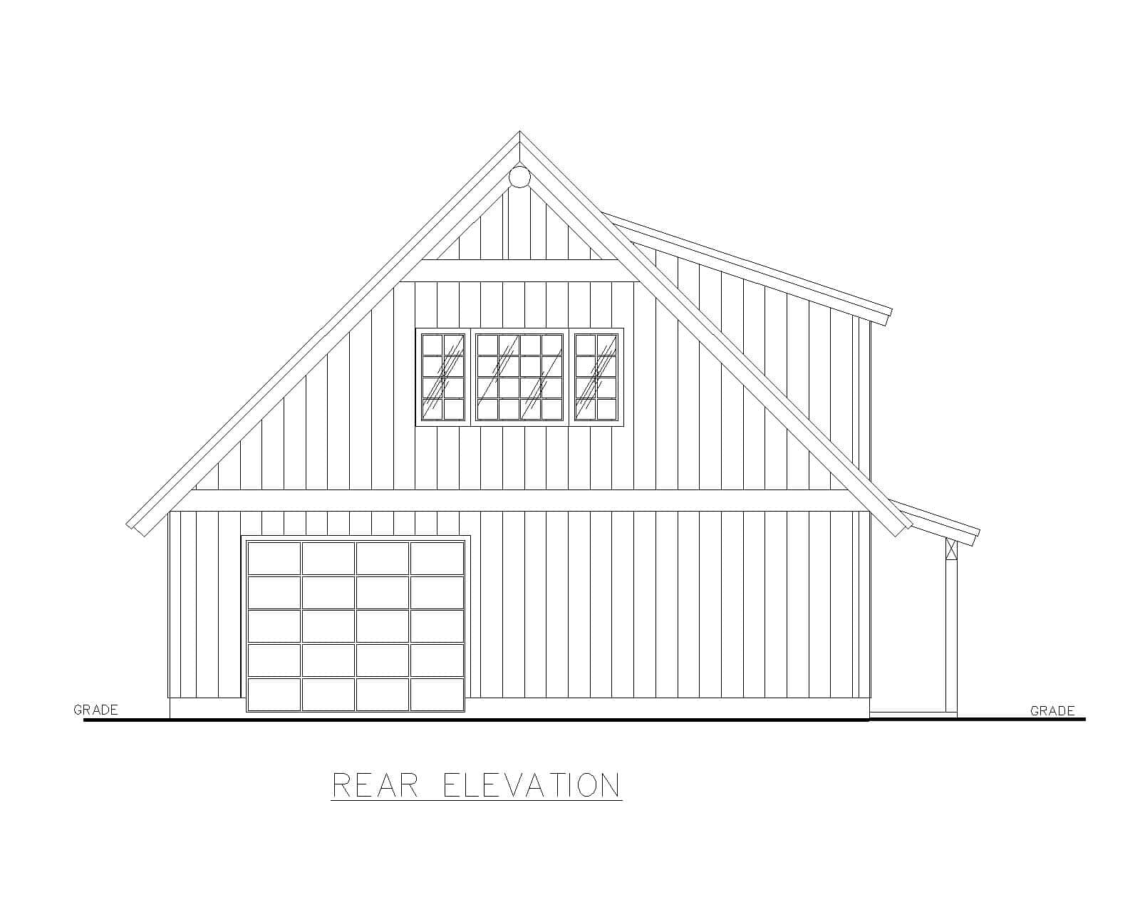 Home Plan Rear Elevation of this 0-Bedroom,1 Sq Ft Plan -132-1790