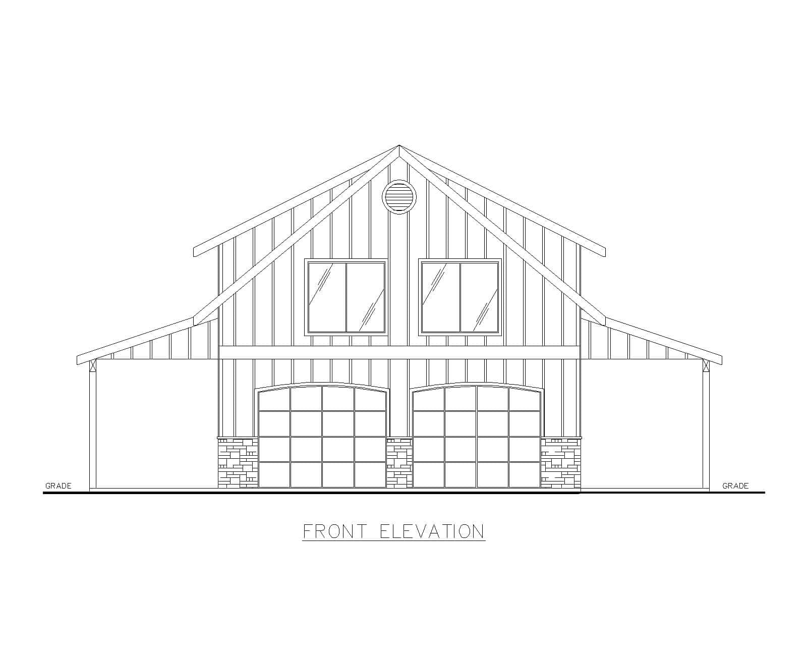 Home Plan Front Elevation of this 2-Bedroom,1136 Sq Ft Plan -132-1791