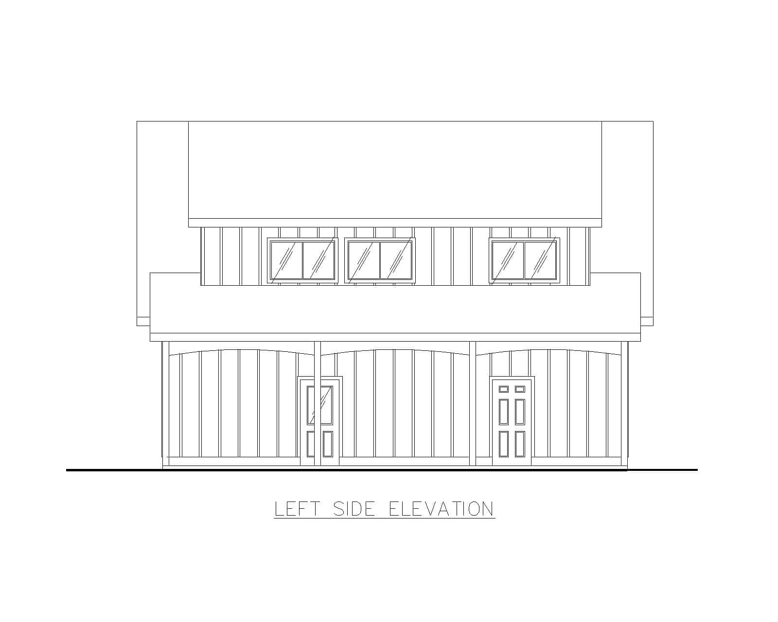 Home Plan Left Elevation of this 2-Bedroom,1136 Sq Ft Plan -132-1791