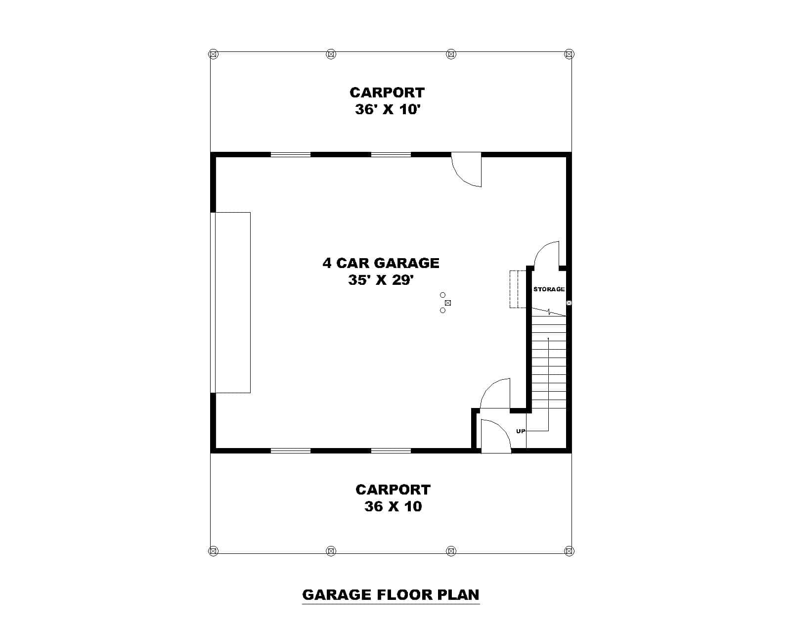 Main Level of Garage Plan #132-1792