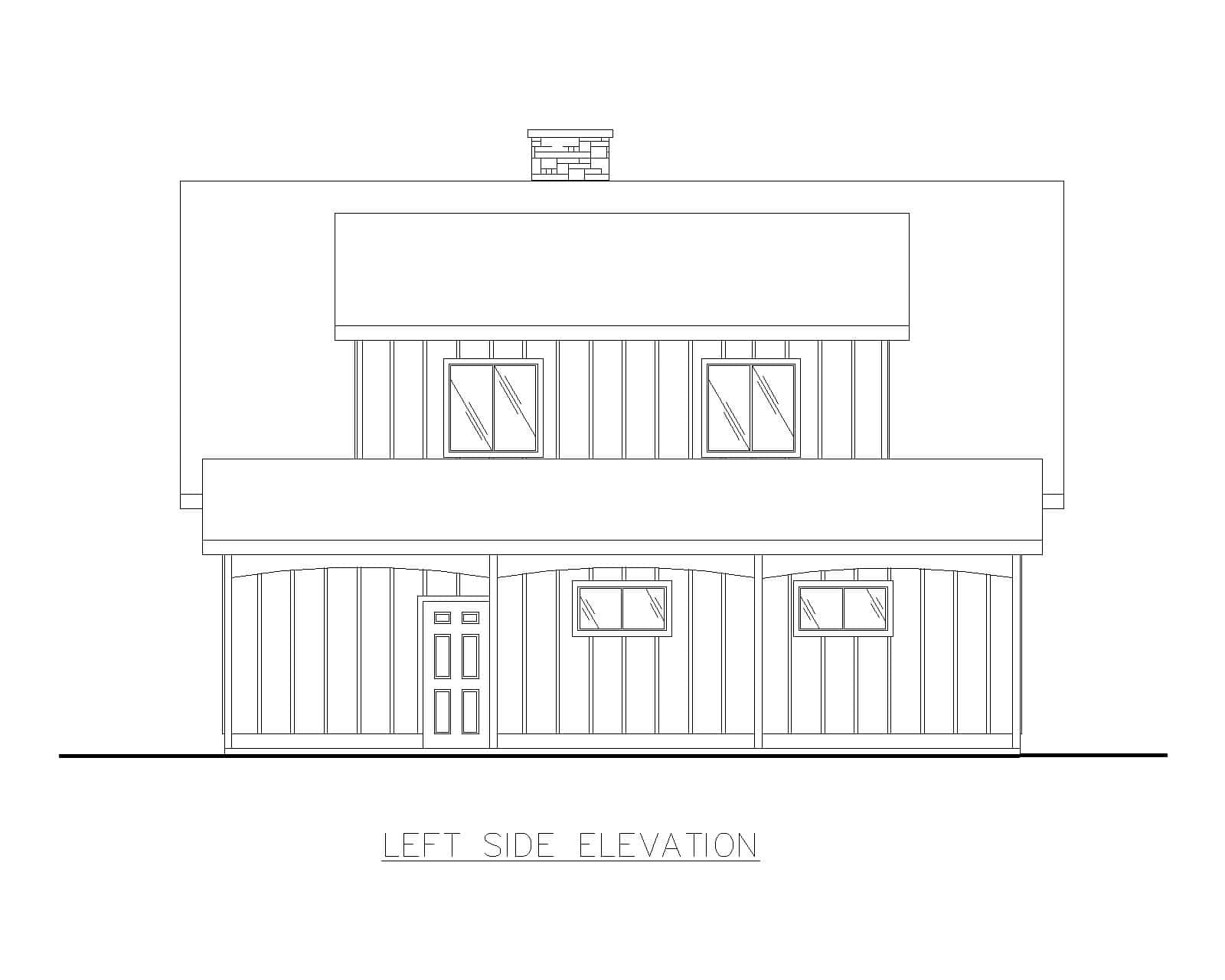 Home Plan Left Elevation of this 0-Bedroom,1 Sq Ft Plan -132-1792
