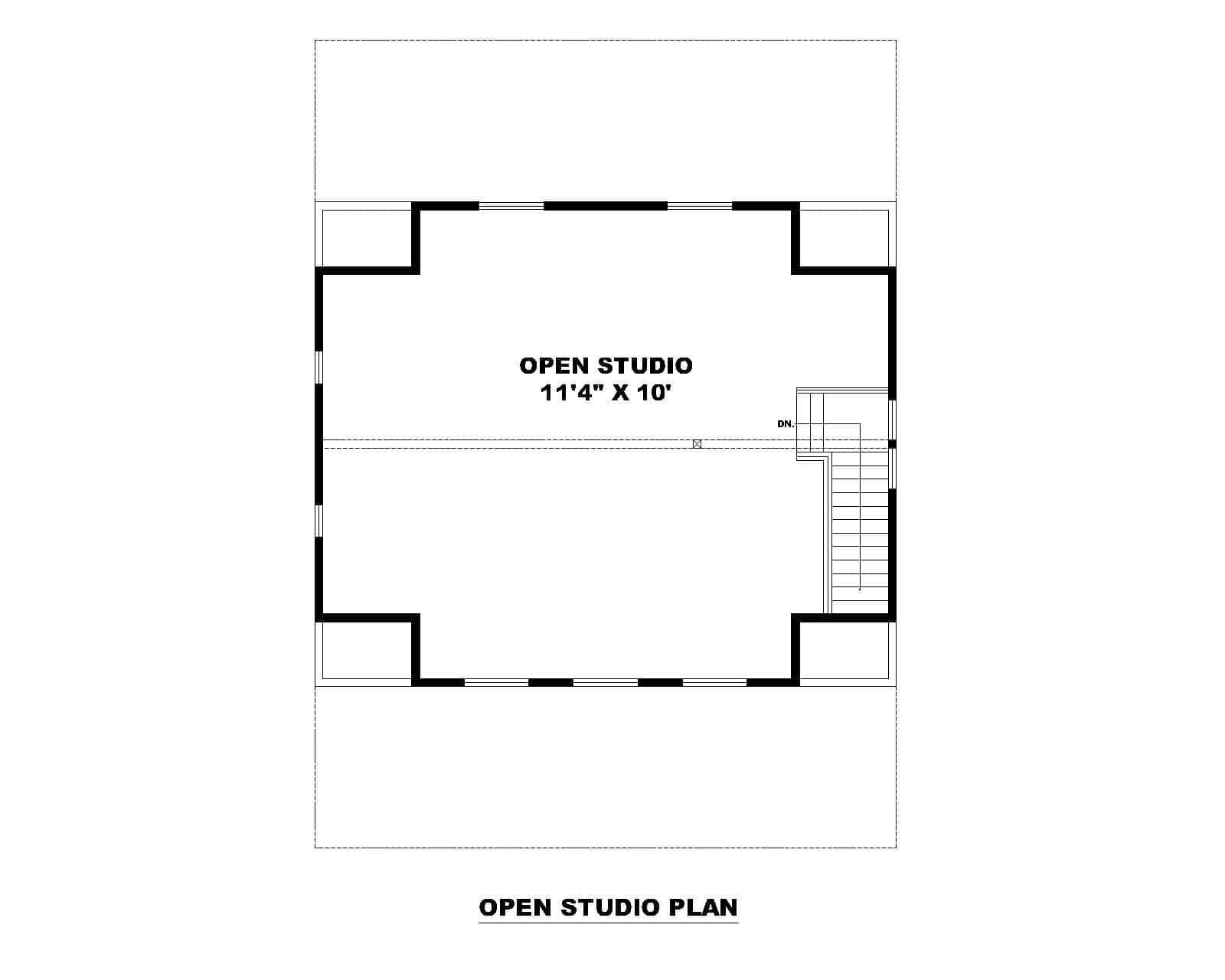 Upper Level of Garage Plan #132-1792