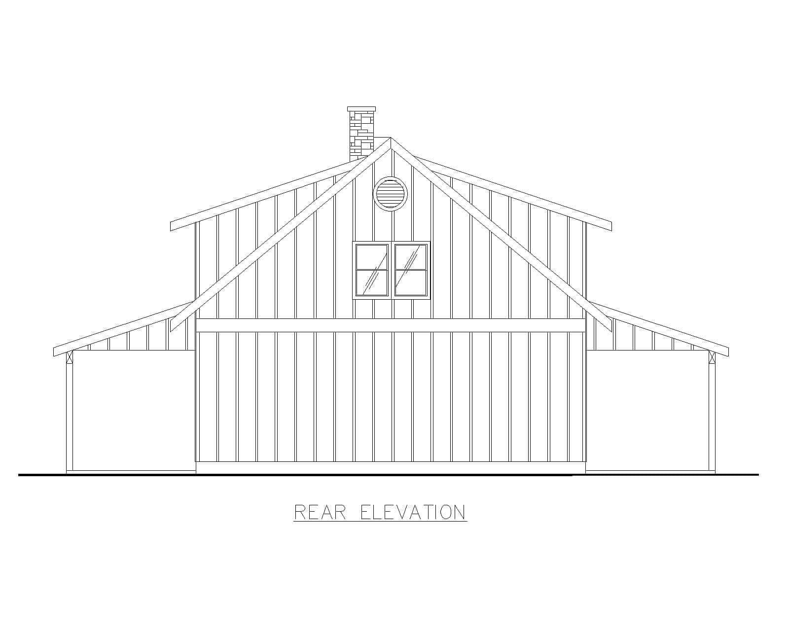 Home Plan Rear Elevation of this 0-Bedroom,1 Sq Ft Plan -132-1792