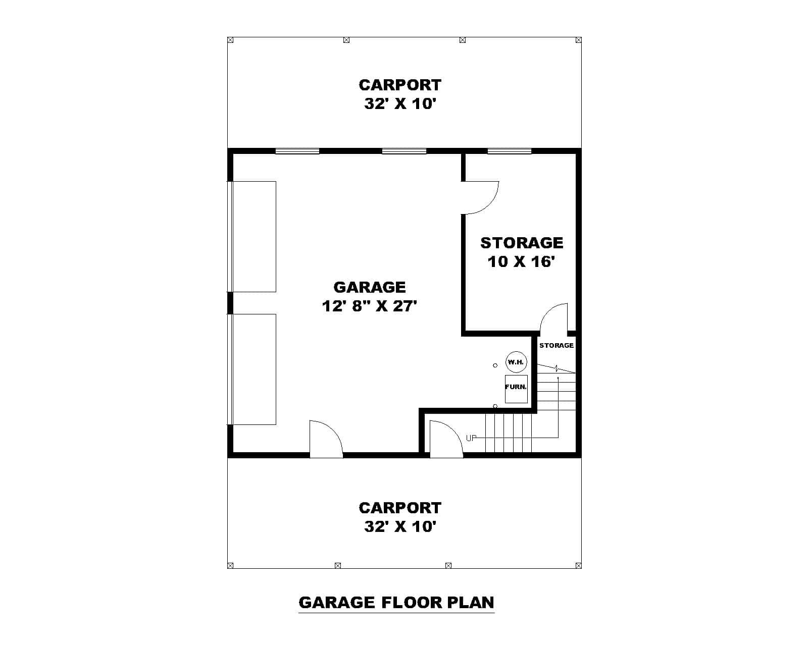 Main Level of Garage Plan #132-1793