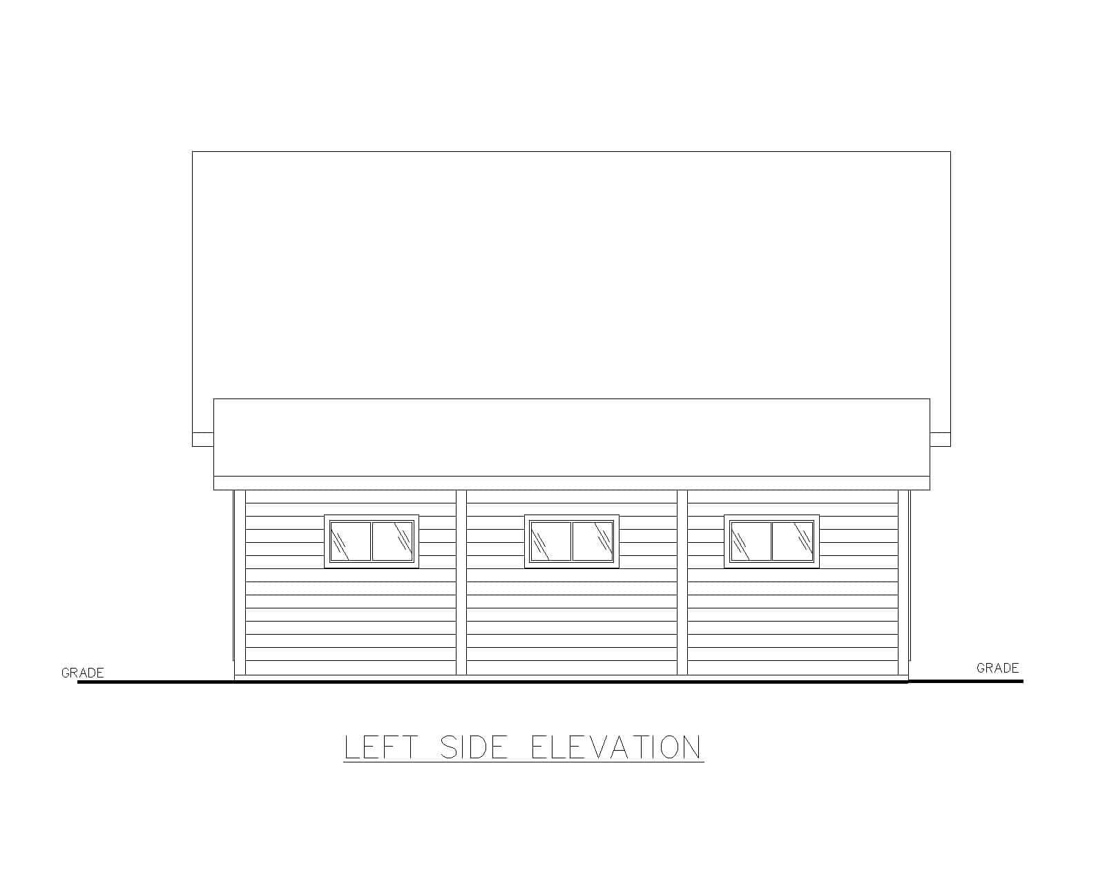 Home Plan Left Elevation of this 0-Bedroom,1 Sq Ft Plan -132-1793