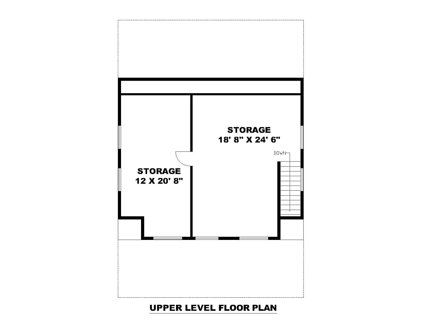 Upper Level of Garage Plan #132-1793