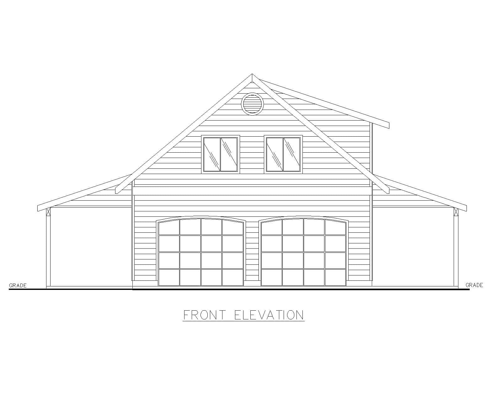 Home Plan Front Elevation of this 1-Bedroom,967 Sq Ft Plan -132-1794