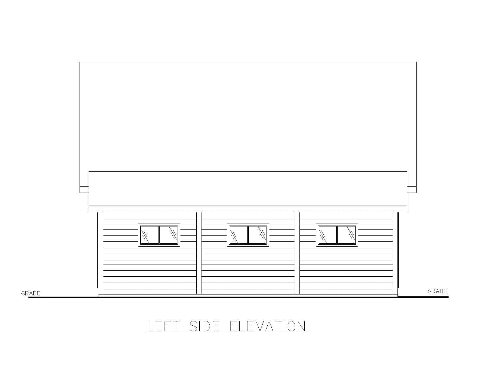 Home Plan Left Elevation of this 1-Bedroom,967 Sq Ft Plan -132-1794