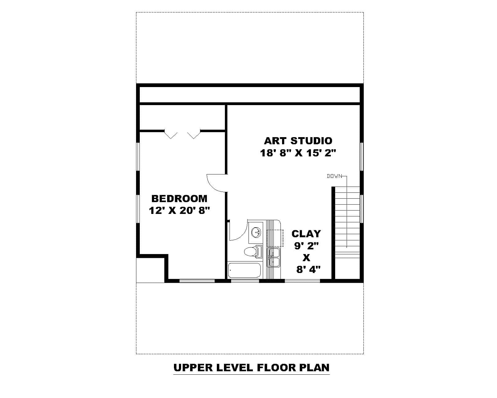 Upper Level of Garage w/Apartments Plan #132-1794