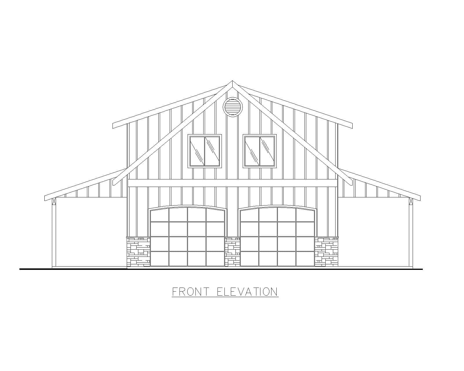 Home Plan Front Elevation of this 0-Bedroom,1065 Sq Ft Plan -132-1795