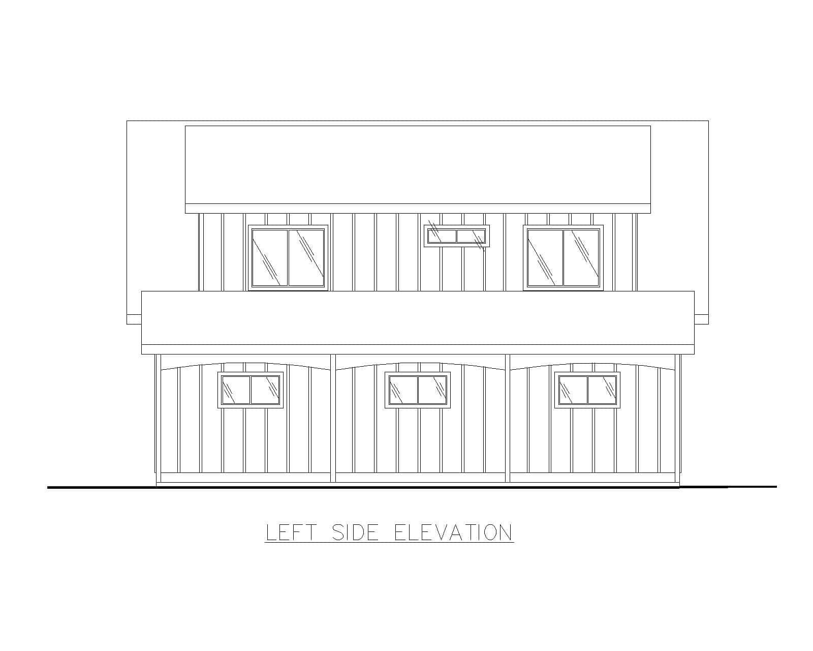 Home Plan Left Elevation of this 0-Bedroom,1065 Sq Ft Plan -132-1795