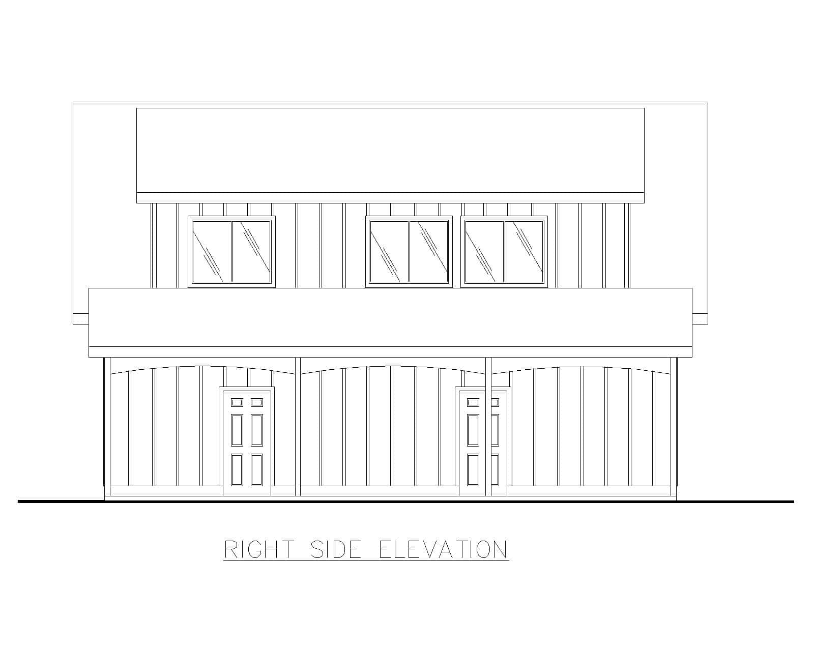 Home Plan Right Elevation of this 0-Bedroom,1065 Sq Ft Plan -132-1795