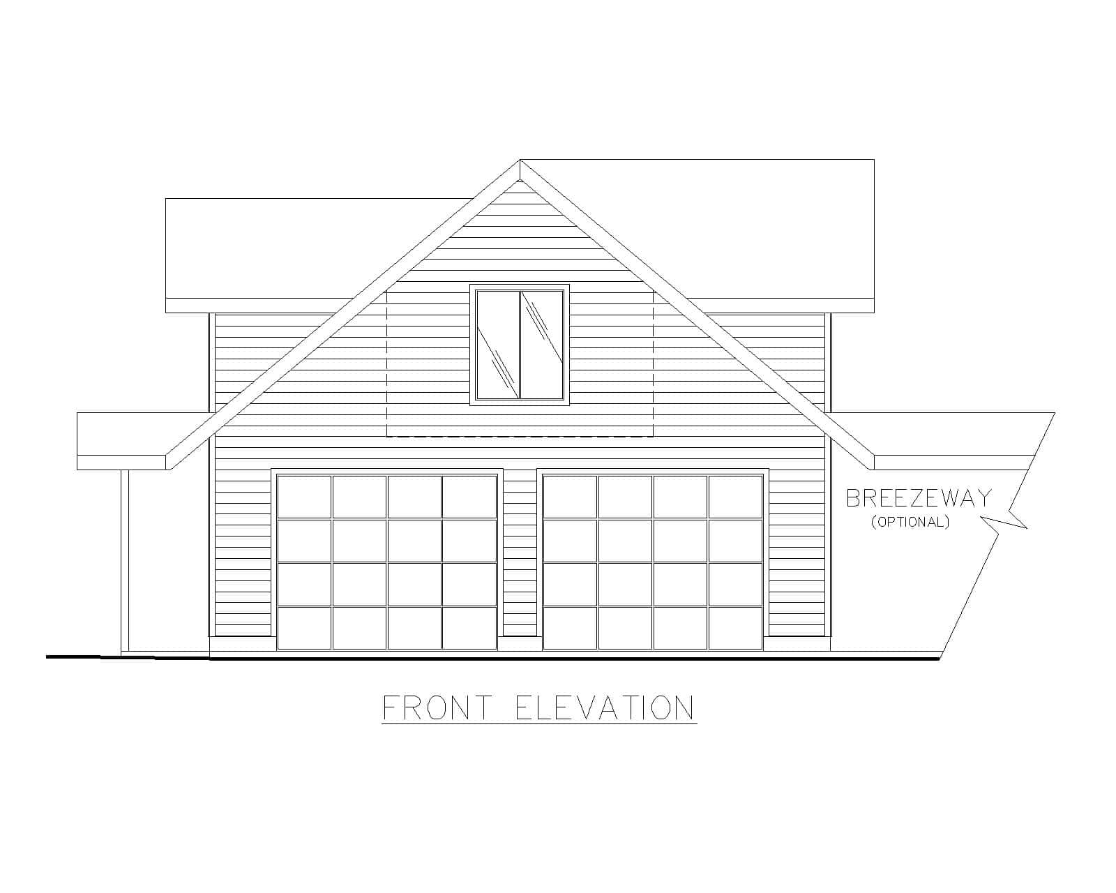 Home Plan Front Elevation of this 2-Bedroom,1079 Sq Ft Plan -132-1797