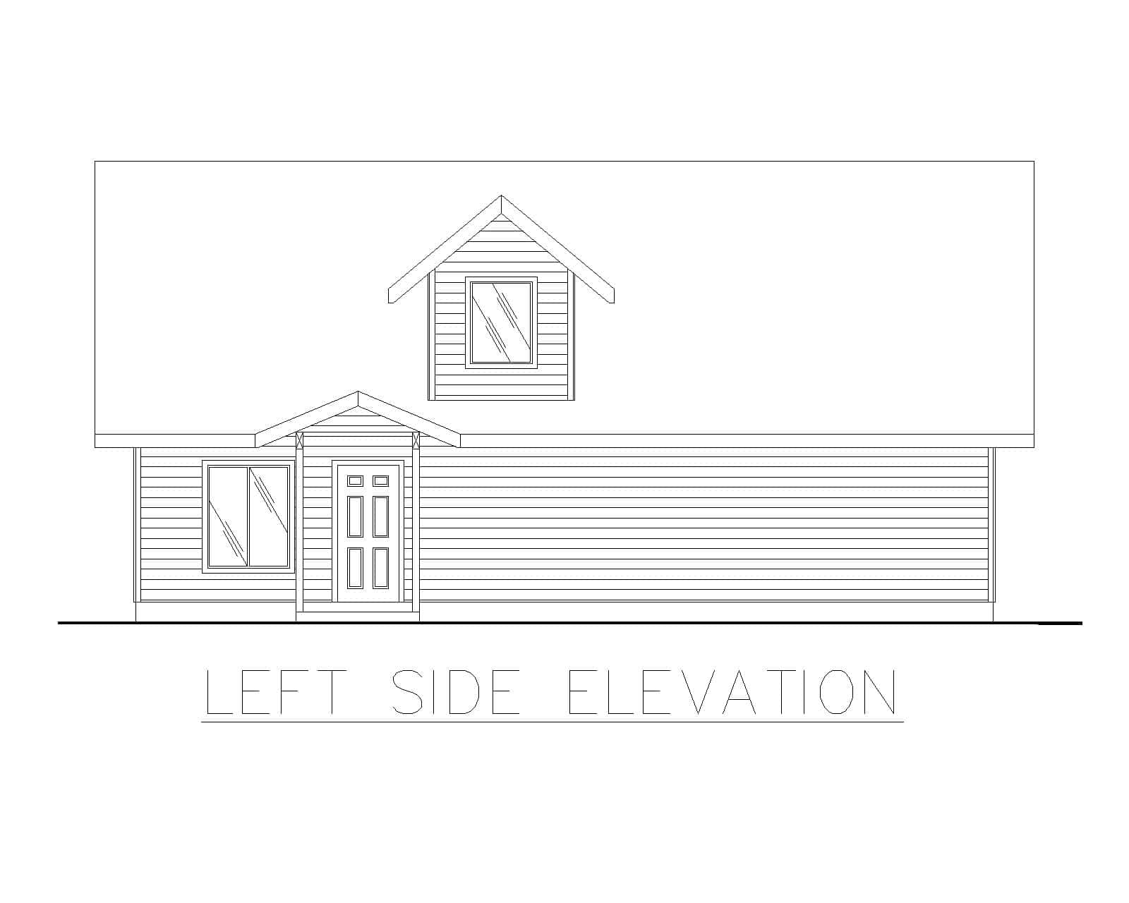 Home Plan Left Elevation of this 2-Bedroom,1079 Sq Ft Plan -132-1797