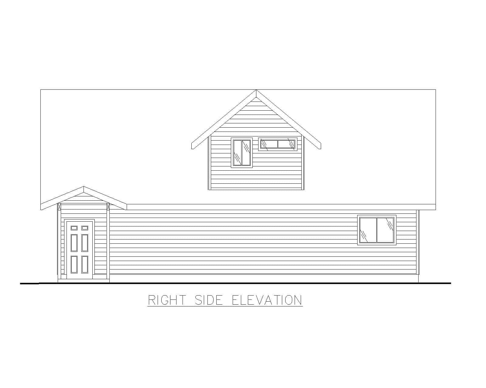 Home Plan Right Elevation of this 2-Bedroom,1079 Sq Ft Plan -132-1797
