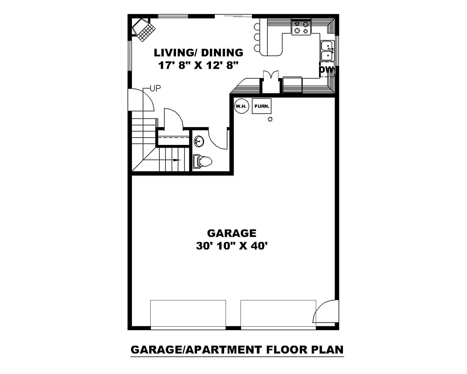 Main Level of Garage w/Apartments Plan #132-1797