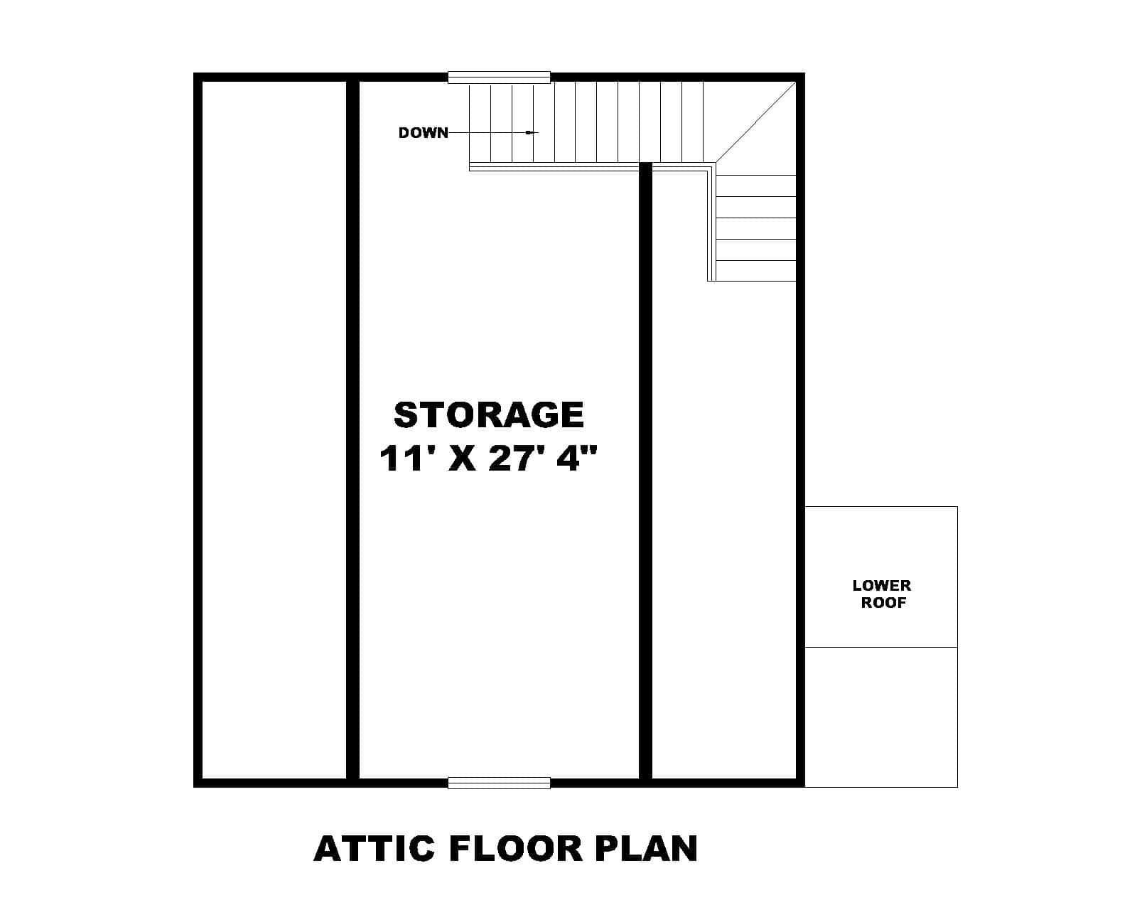 Upper Level of Garage Plan #132-1798