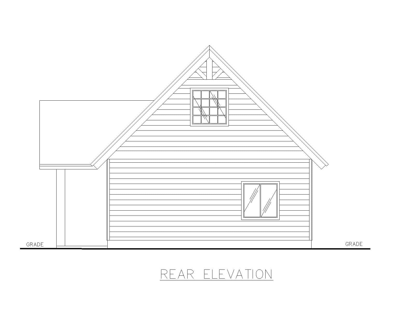 Home Plan Rear Elevation of this 0-Bedroom,1 Sq Ft Plan -132-1798
