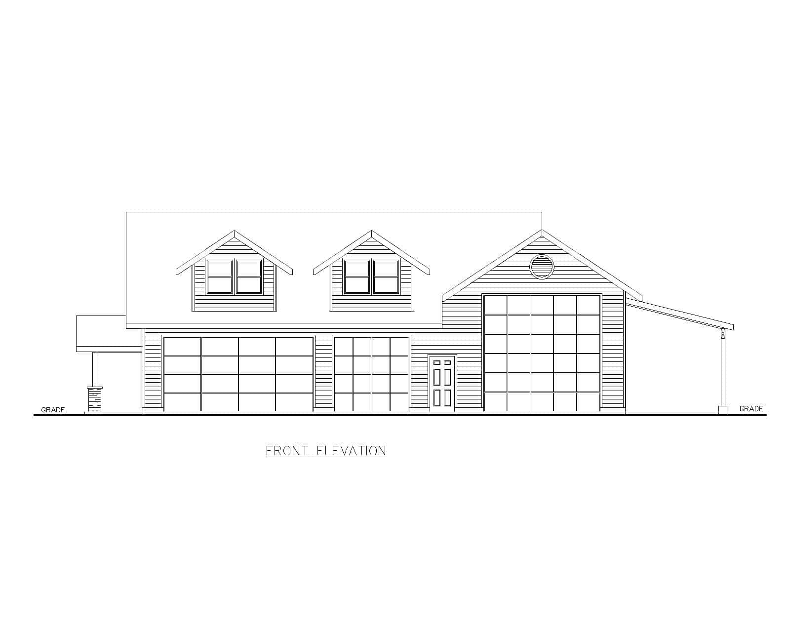 Home Plan Front Elevation of this 2-Bedroom,1169 Sq Ft Plan -132-1799