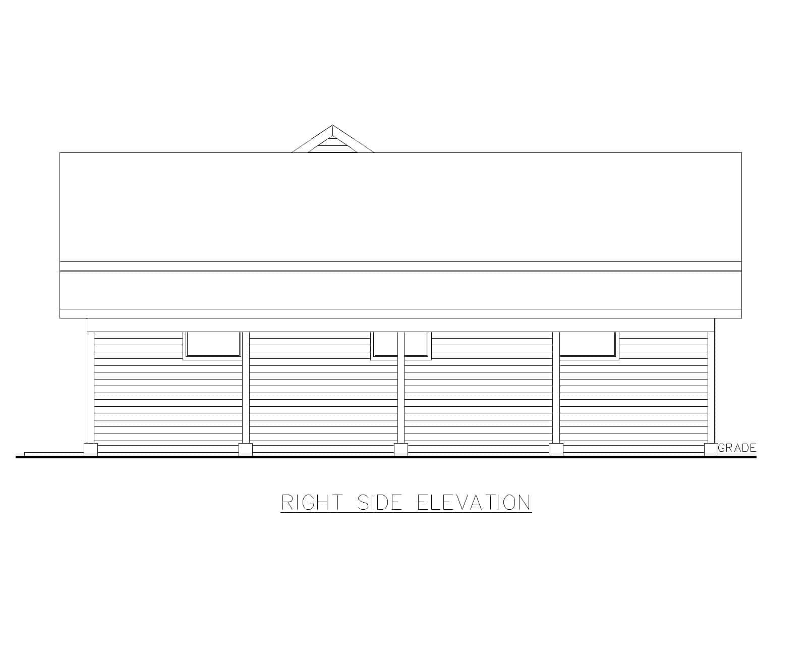 Home Plan Right Elevation of this 2-Bedroom,1169 Sq Ft Plan -132-1799