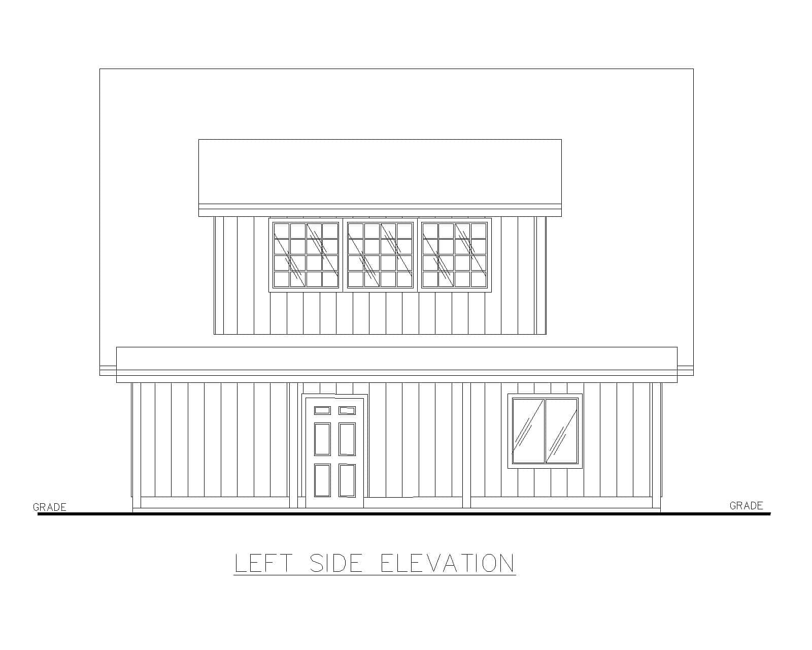 Home Plan Left Elevation of this 0-Bedroom,1 Sq Ft Plan -132-1800