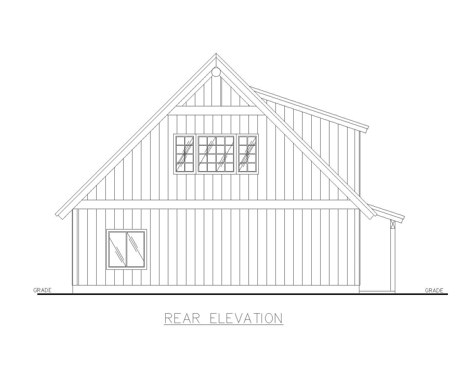 Home Plan Rear Elevation of this 0-Bedroom,1 Sq Ft Plan -132-1800