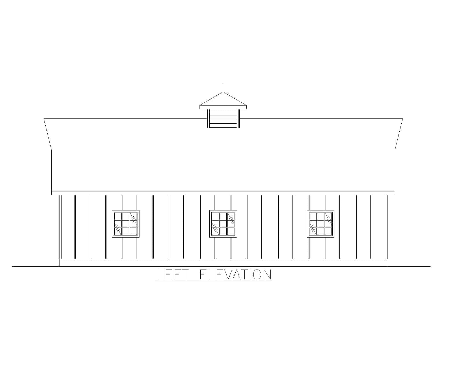 Home Plan Left Elevation of this 0-Bedroom,1 Sq Ft Plan -132-1802