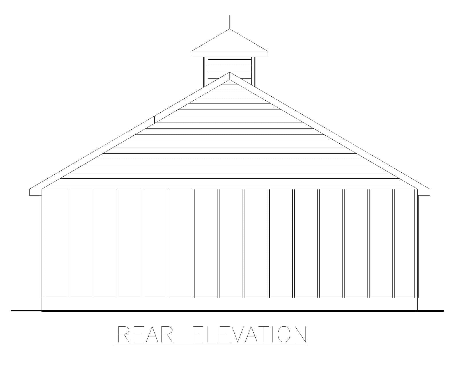 Home Plan Rear Elevation of this 0-Bedroom,1 Sq Ft Plan -132-1802