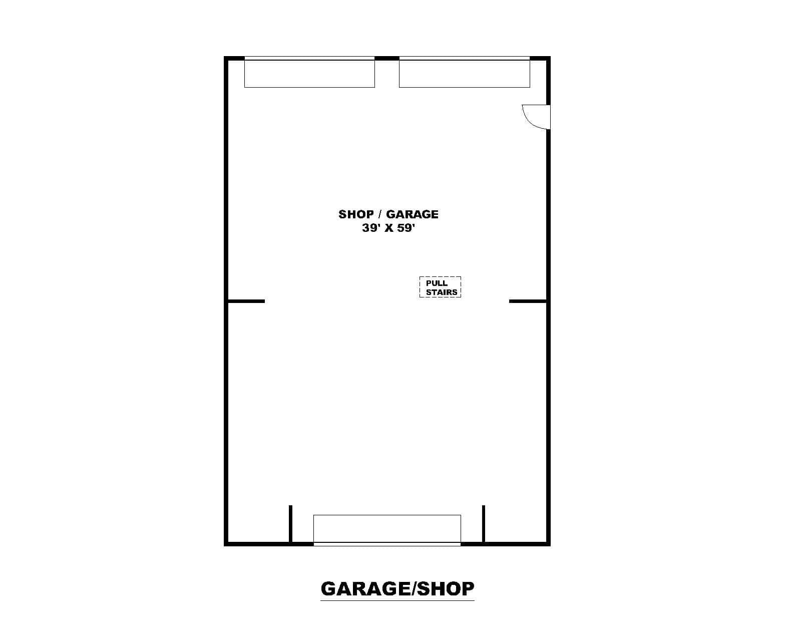 Main Level of Garage Plan #132-1803