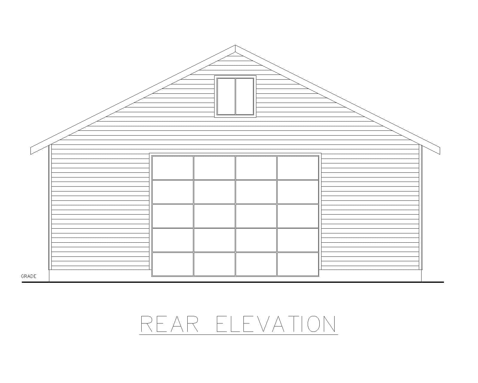 Home Plan Rear Elevation of this 0-Bedroom,1 Sq Ft Plan -132-1803