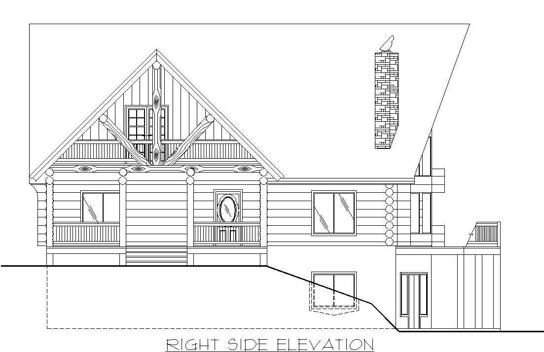 Home Plan Right Elevation of this 6-Bedroom,3725 Sq Ft Plan -132-1804