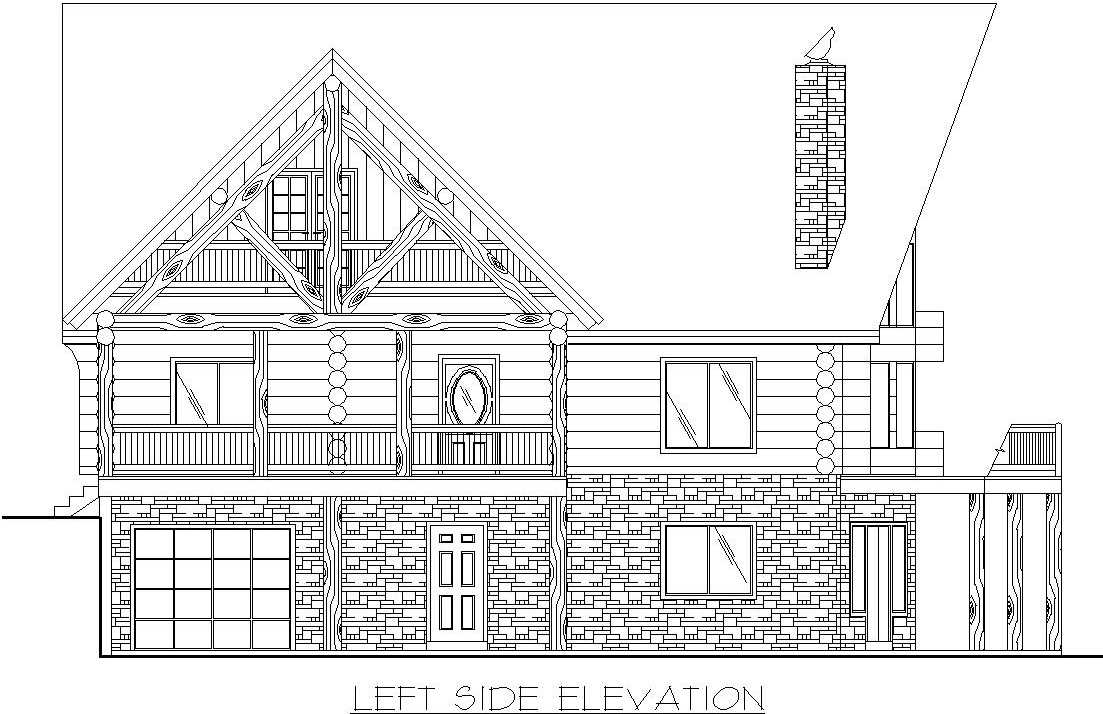 Home Plan Left Elevation of this 4-Bedroom,3725 Sq Ft Plan -132-1805