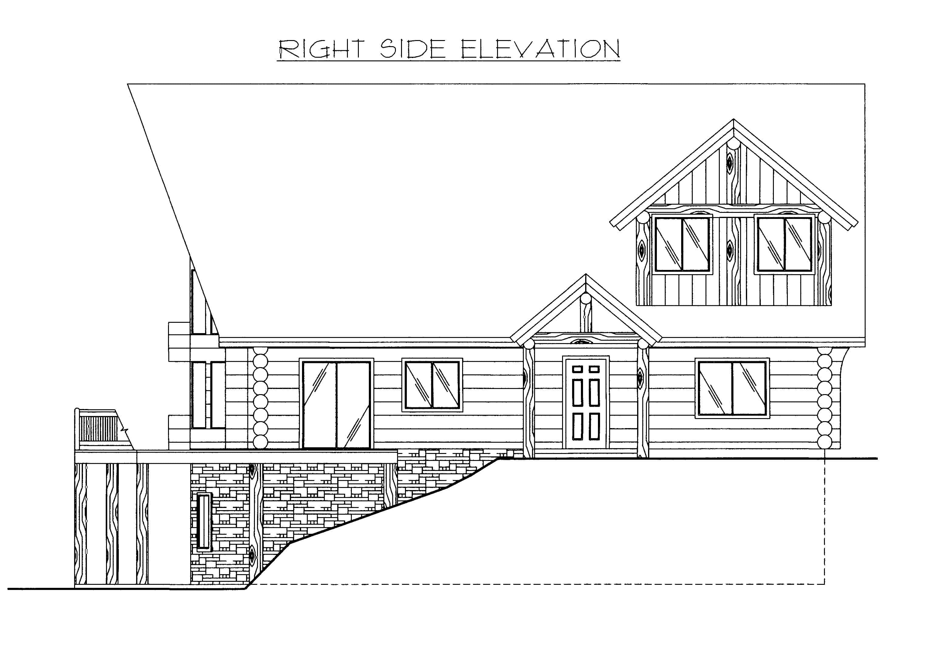 Home Plan Right Elevation of this 4-Bedroom,3725 Sq Ft Plan -132-1805