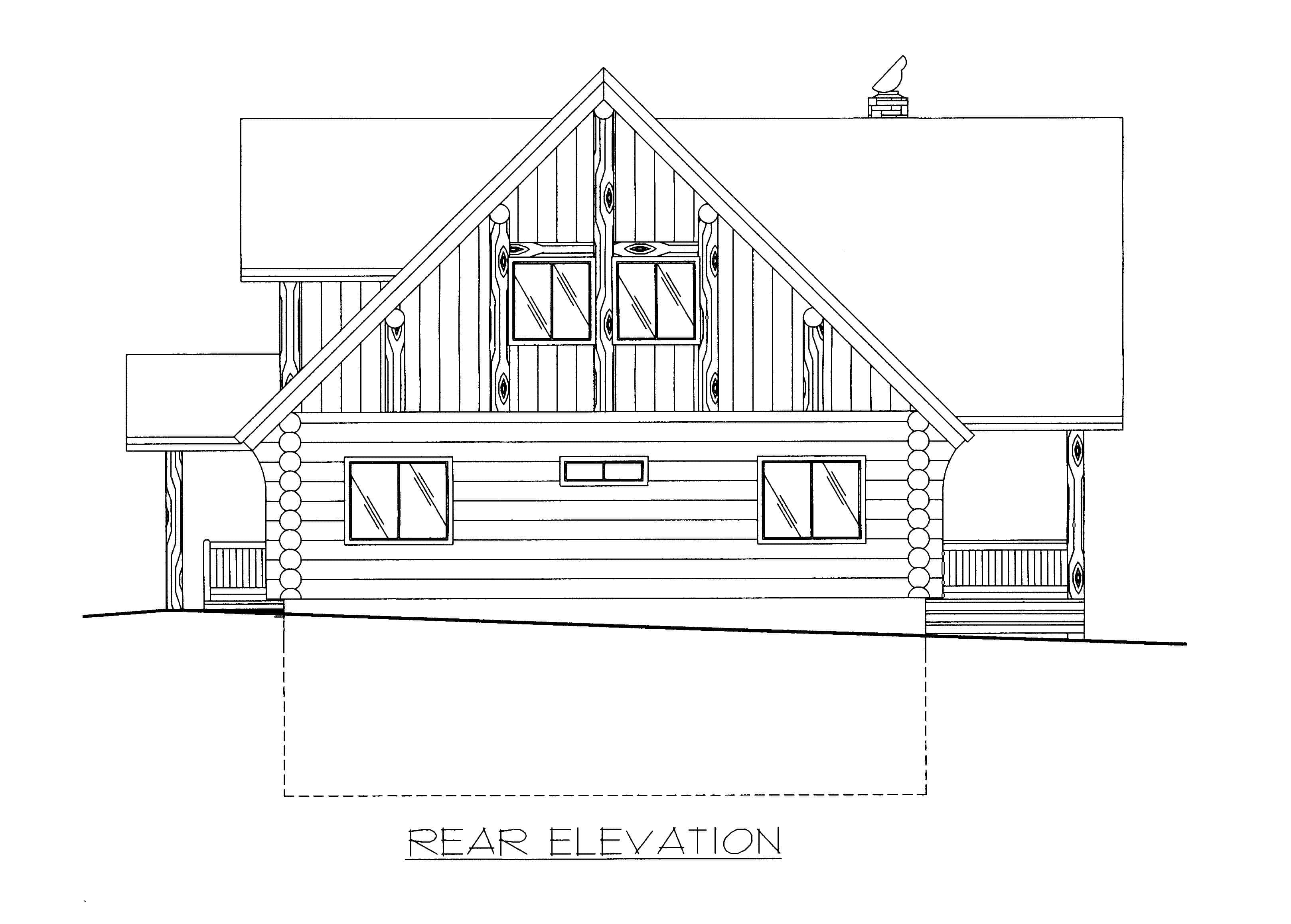 Home Plan Rear Elevation of this 4-Bedroom,3725 Sq Ft Plan -132-1805