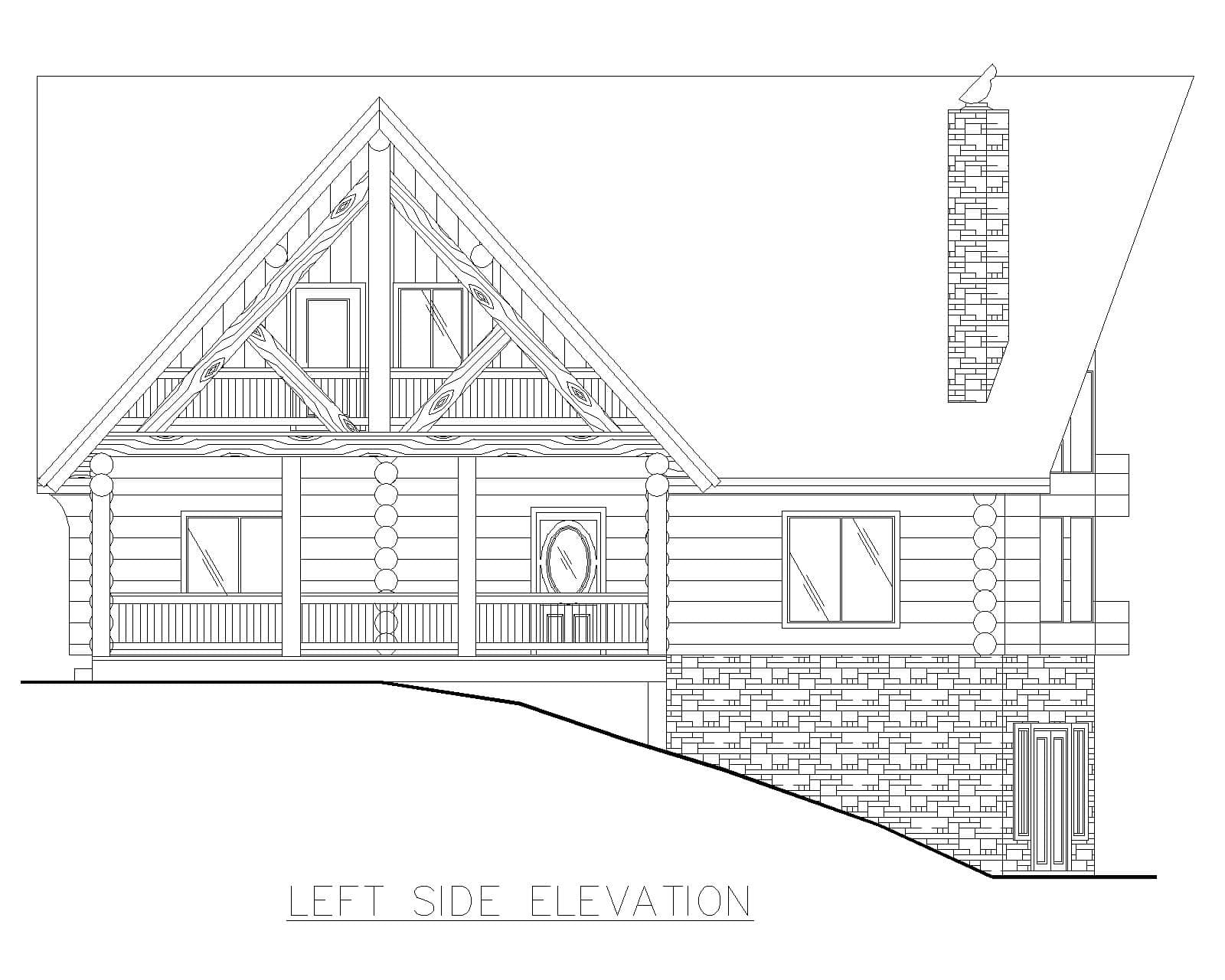 Home Plan Left Elevation of this 3-Bedroom,3725 Sq Ft Plan -132-1806