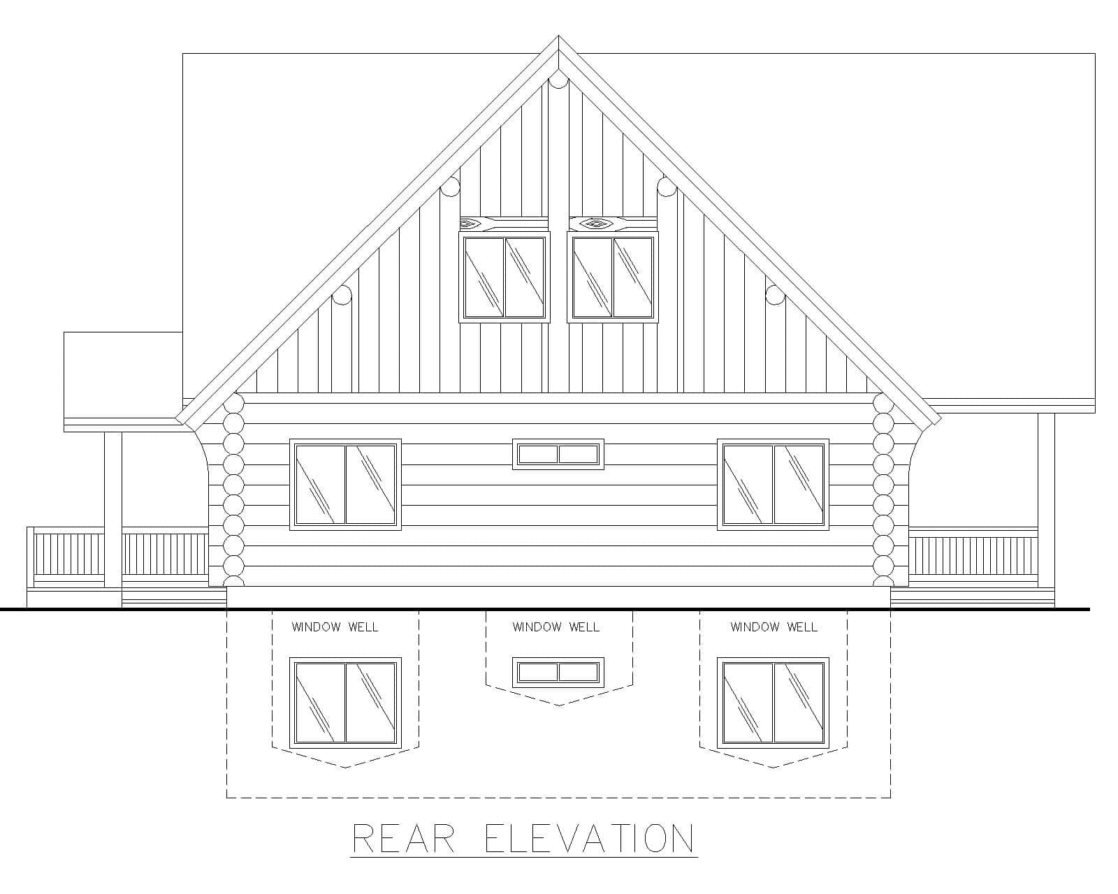 Home Plan Rear Elevation of this 3-Bedroom,3725 Sq Ft Plan -132-1806