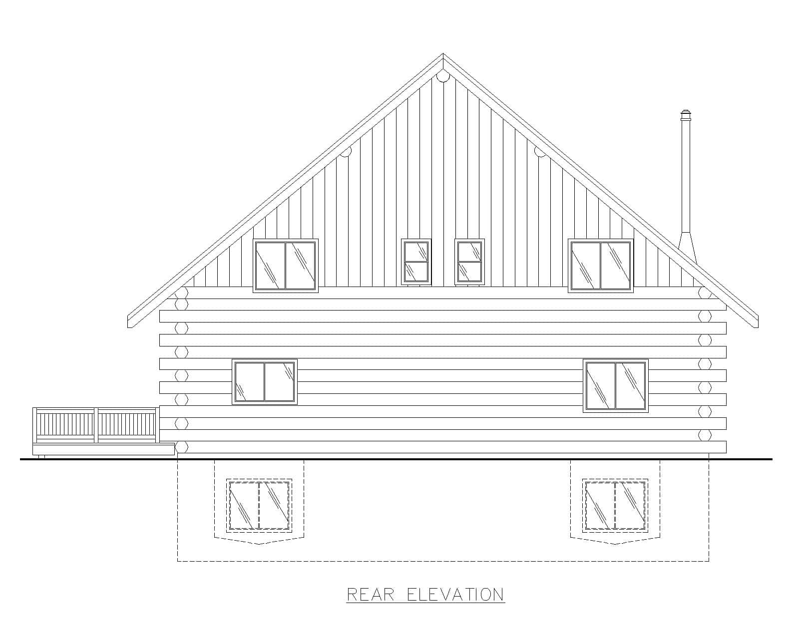 Home Plan Rear Elevation of this 3-Bedroom,4856 Sq Ft Plan -132-1807