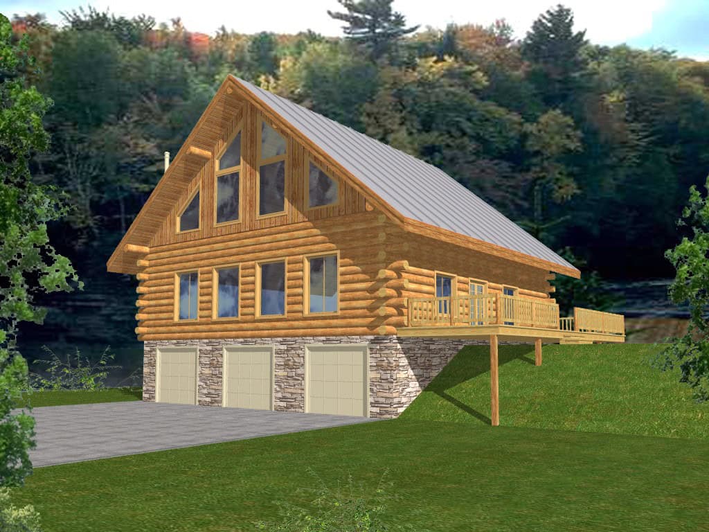 Front elevation of Cabin home (ThePlanCollection: House Plan #132-1807)
