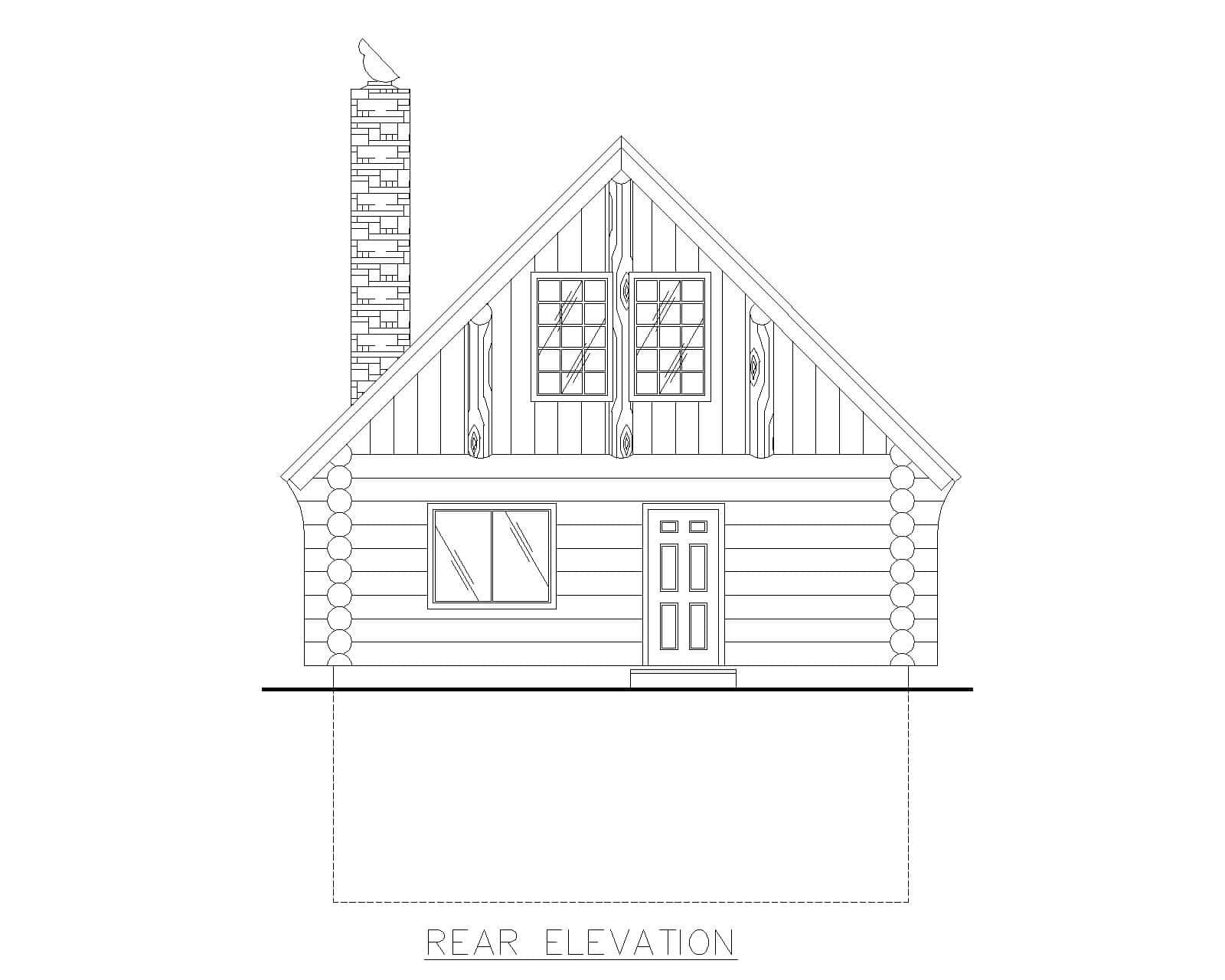 Home Plan Rear Elevation of this 2-Bedroom,1895 Sq Ft Plan -132-1808