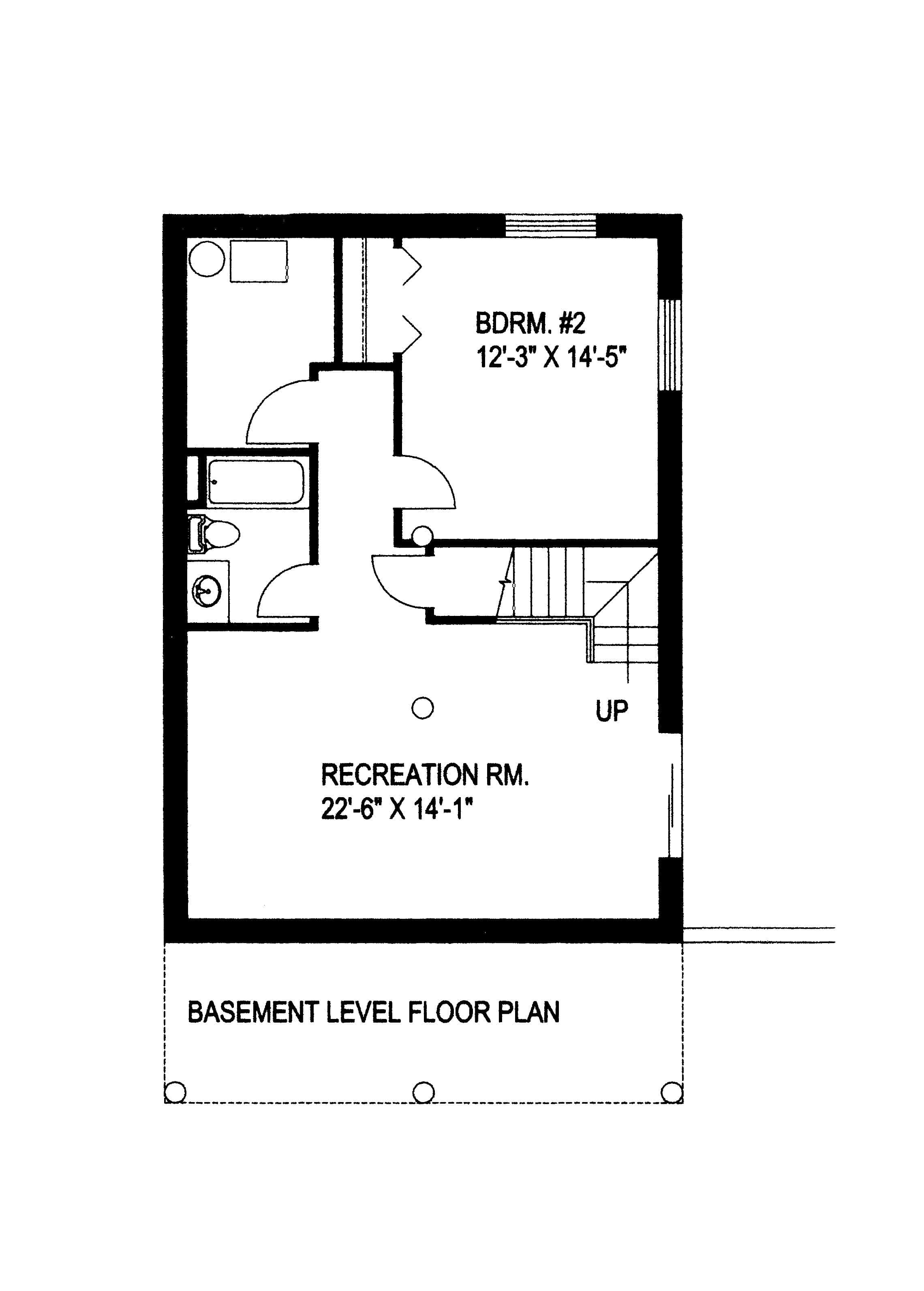 Basement of Cabin Plan #132-1808