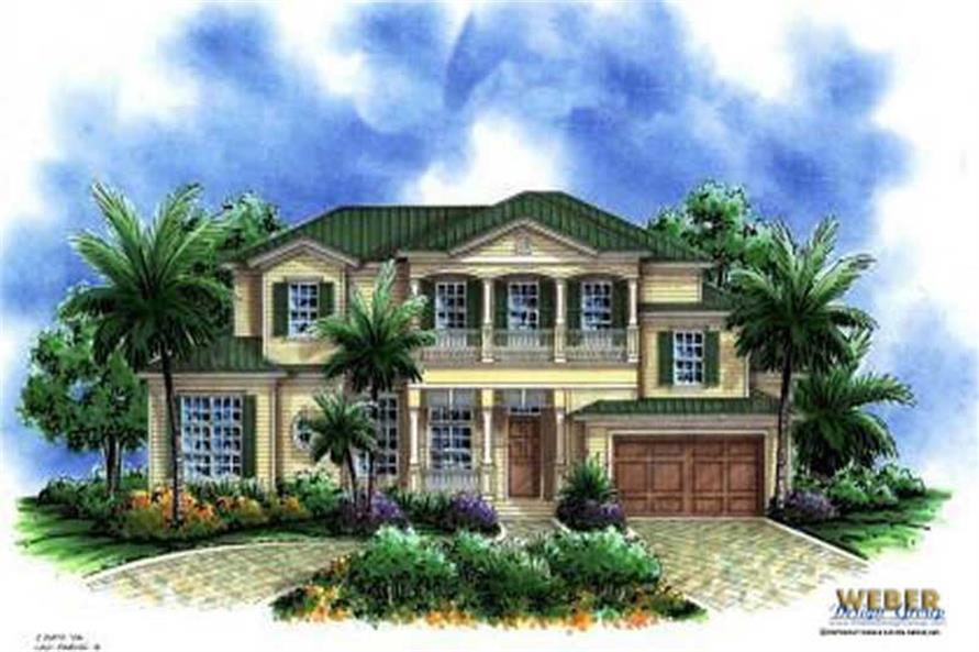 3-Bedroom, 3368 Sq Ft Florida Style Home Plan - 133-1003 - Main Exterior