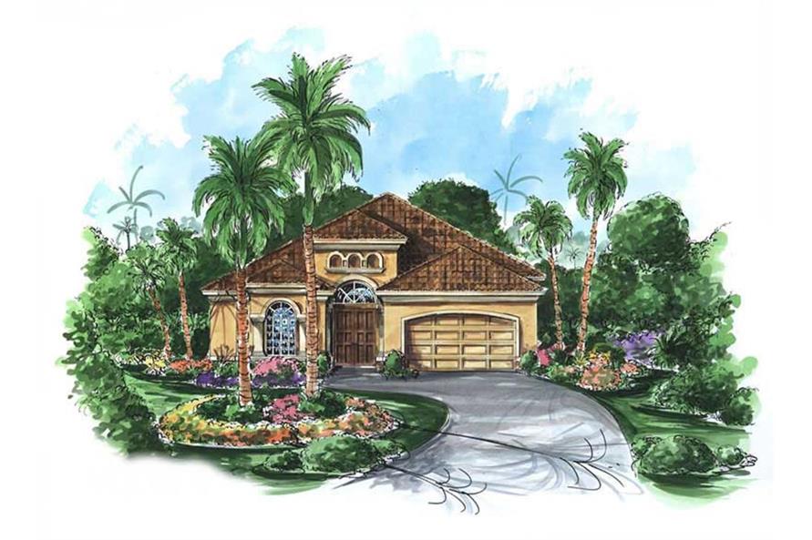Home Plan Front Elevation of this 3-Bedroom,2537 Sq Ft Plan -133-1029