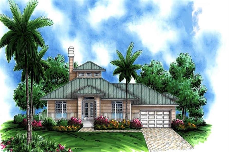 Florida Coastal House Plan with Cupola - 3 Bed, 1991 Sq Ft