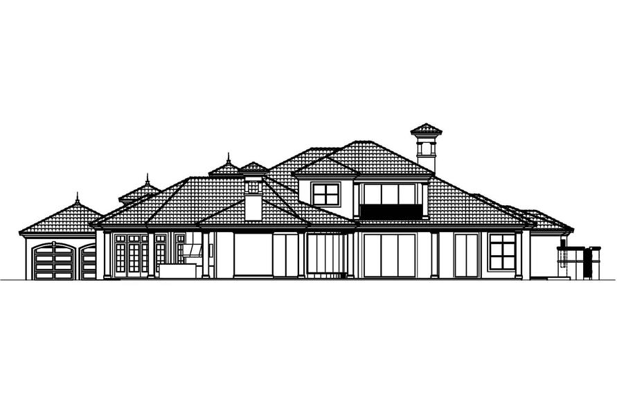 Home Plan Rear Elevation of this 4-Bedroom,5000 Sq Ft Plan -133-1035