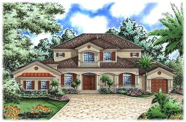 5-Bedroom, 4280 Sq Ft Florida Style Home - Plan #133-1042 - Main Exterior