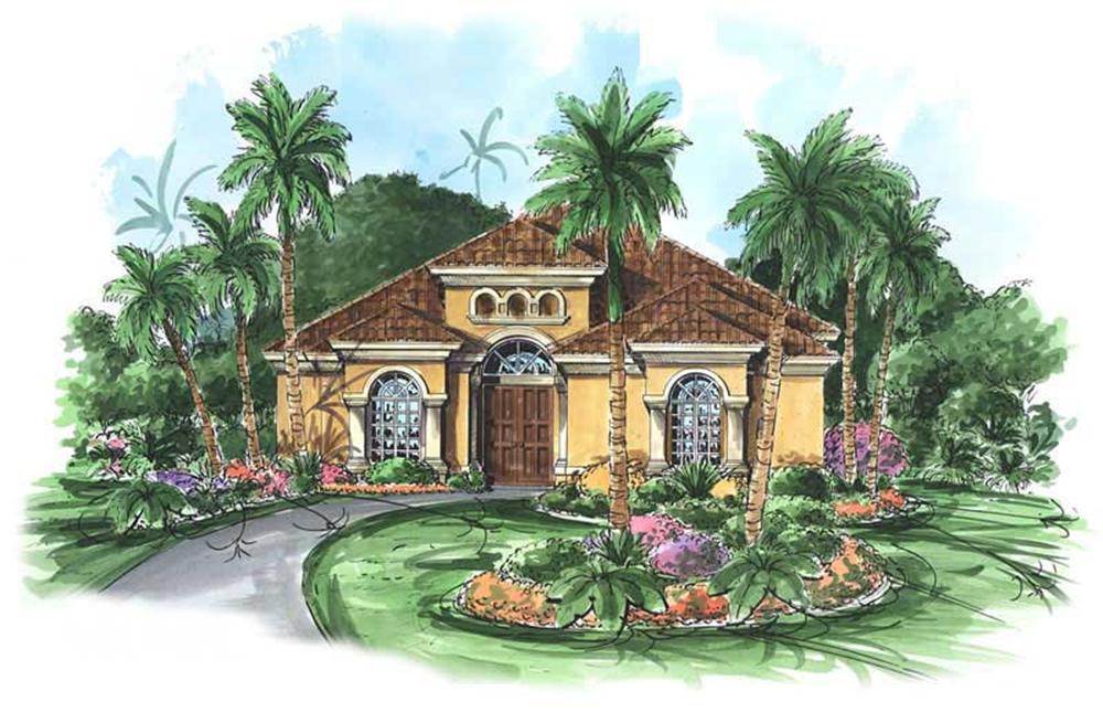 Main image for house plan # 11523, Mediterranean Home Plans, Florida Designs.