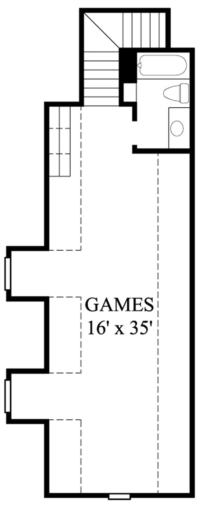 Floor Plan Second Story of Farmhouse Plan #134-1004