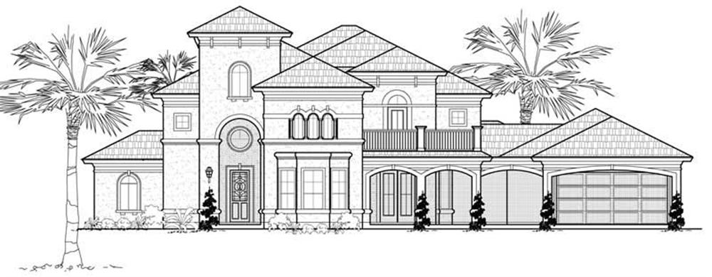 Luxury  home (ThePlanCollection: Plan #134-1005)