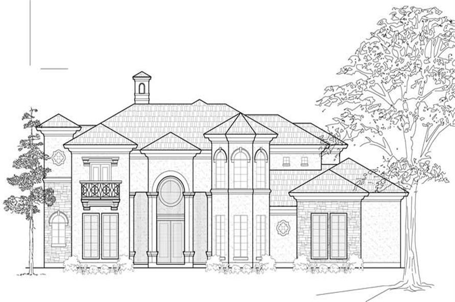 Home Plan Front Elevation of this 3-Bedroom,4145 Sq Ft Plan -134-1013