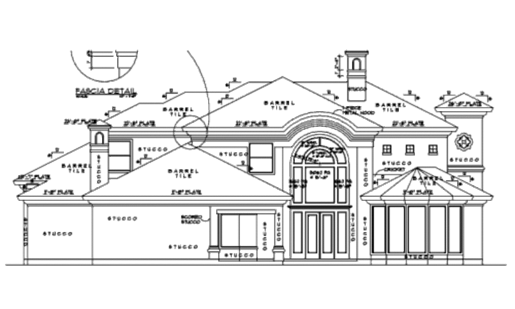 Home Plan Rear Elevation of this 3-Bedroom,4145 Sq Ft Plan -134-1013
